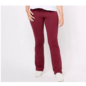 Women with Control Size Large Tall Contour Waist Tab Pants Tawny Port NWOT)